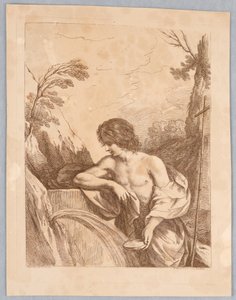 Sint Jan in de wildernis door Francesco Bartolozzi