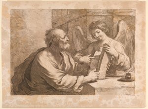Sint Mattheüs met een Engel en Boek door Francesco Bartolozzi