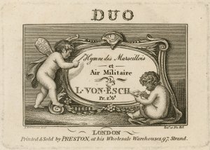 Titelplaat voor Hymne des Marscillois et Air Militaire door Francesco Bartolozzi