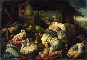 De aanbidding van de herders, ca. 1585-1590