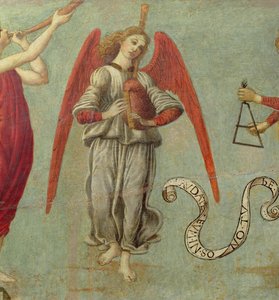 Engel die doedelzak speelt (detail) door Francesco Botticini
