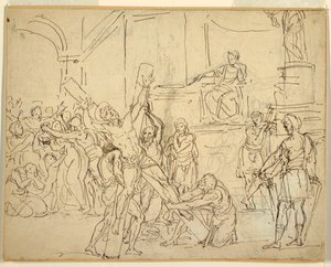 Tekening, Martelaarschap van Sint Andreas, 1825-50 door Francesco Coghetti