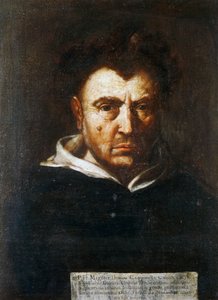 Portret van Tommaso Campanella (1568-1639), Italiaanse Dominicaanse filosoof, schilderij door Francesco Cozza, ca. 1630 door Francesco Cozza