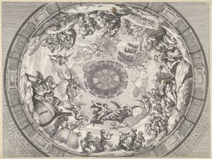 Koepeldecoratie met oudtestamentische figuren en engelen door Francesco Faraone Aquila