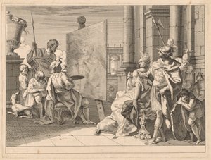 Alexander de Grote en Campaspe in de Studio van Apelles door Francesco Fontebasso