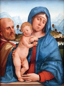 German: Die heilige Familie The Holy Family door Francesco Francia