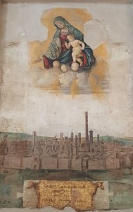 Onze-Lieve-Vrouw van de Aardbeving door Francesco Francia