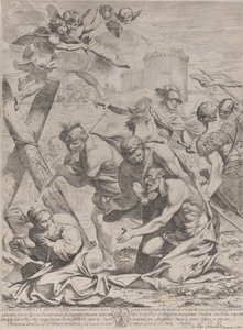 Sint Andreas biddend voor een kruisbeeld, 1640-70 door Francesco Giovani