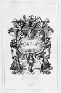 De Verloofden, titelpagina door Francesco Gonin voor de editie van 1840-1842 van de roman door Alessandro Manzoni