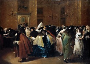 Casino (Il ridotto) in Venetië door Francesco Guardi