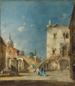 Imaginair Uitzicht op een Venetiaans Plein of Campo, c.1780 door Francesco Guardi