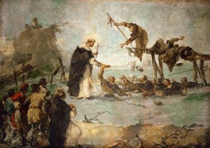 Het wonder van een Dominicaanse heilige door Francesco Guardi