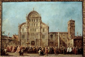 De processie van de Doge van Venetië naar de Kerk van San Zaccaria op Paaszondag (1763)