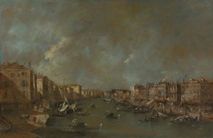 Zicht op het Canal Grande vanaf de Ponte di Rialto