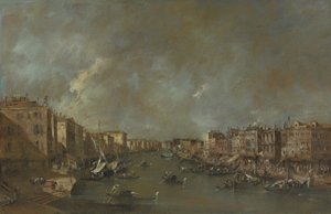 Uitzicht op het Canal Grande vanaf de Ponte di Rialto