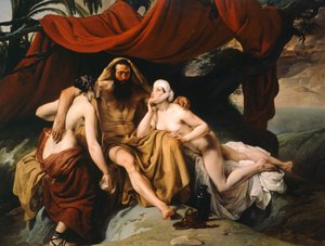 Lot en zijn dochters, door Francesco Hayez