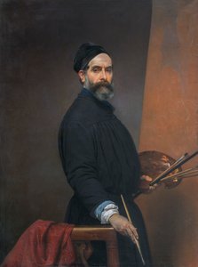 Zelfportret op zevenenvijftigjarige leeftijd door Francesco Hayez