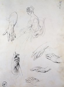 Studie voor Portret van Cristina Trivulzio Belgiojoso door Francesco Hayez