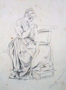 Studie voor portret van zijn vrouw door Francesco Hayez