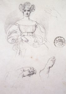 Studie voor portret van vrouw door Francesco Hayez