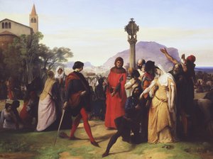 De Siciliaanse Vespers, 1846 door Francesco Hayez