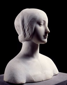 Buste van een jonge vrouw genaamd Beatrice d