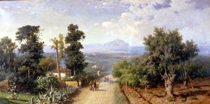 De omgeving van Palermo. Schilderij door Francesco Lojacono. door Francesco Lojacono