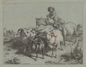 Jongen op een Ezel die een Kudde Drijft, 1763