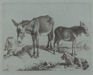 Ezel met haar veulen, een hond en een boer, 1762-1763