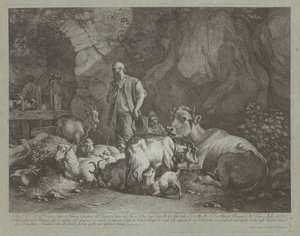 Oude, Kaalhoofdige Herder, Zittende Herdersjongen en Kudde