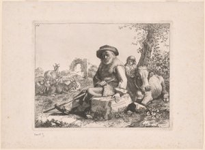 Plaat 11, uit De set van 12 pastorale scènes door Francesco Londonio