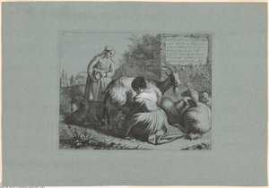 Plaat 1, uit De set van 12 pastorale scènes door Francesco Londonio