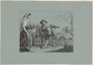 Plaat 2, uit De set van 12 pastorale scènes door Francesco Londonio