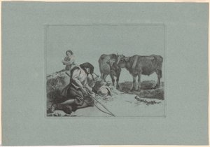 Plaat 7, uit De set van 12 pastorale scènes door Francesco Londonio