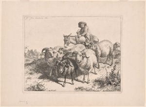Plaat 9, uit De set van 12 pastorale scènes