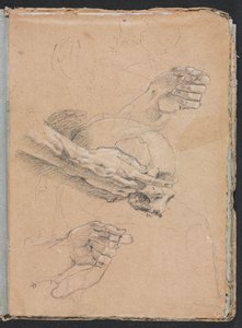Verona Schetsboek: Studie van handen en schedel (pagina 21) door Francesco Lorenzi