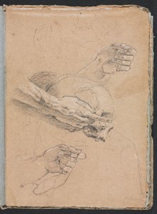 Verona schetsboek: Studie van handen en schedel pagina 21, 1760 door Francesco Lorenzi