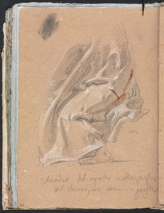 Verona Schetsboek: Draperiestudie met voet en inscriptie (pagina 88) door Francesco Lorenzi