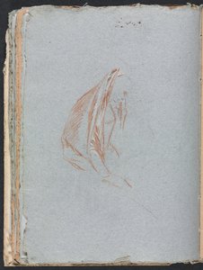 Verona schetsboek: Vrouwelijke figuur met mantel pagina 40, 1760 door Francesco Lorenzi