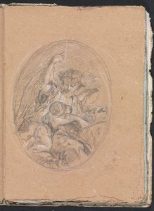 Verona Schetsboek: Figuur met kind in rondel (pagina 67) door Francesco Lorenzi