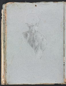 Verona Schetsboek: Mannelijk naakt hoofd en schouders van achteren pagina 62, 1760 door Francesco Lorenzi