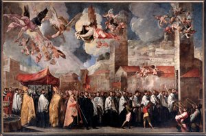 Overbrenging van de lichamen van St. Dominator, St. Paul en St. Anastasius bisschoppen van Brescia (circa 1645-1646)