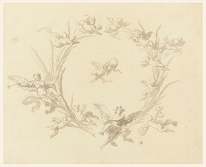 Tekening, Studie voor frescodecoratie, Quirinaal Paleis, Rome, 1815-16