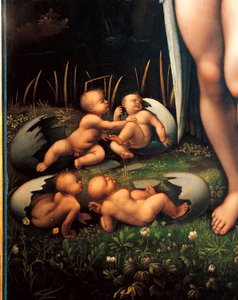 Leda en de Zwaan (detail) door Francesco Melzi or Melzo