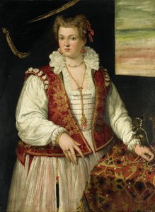 Portret van een vrouw met een eekhoorn door Francesco Montemezzano