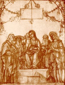 Madonna met vier heiligen door Francesco Morone