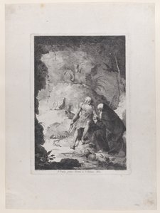 Sint Paulus de kluizenaar en Sint Antonius Abt in gesprek in een landschap, ca. 1784-1836