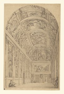 Gezicht op de Farnese Galerij, Rome