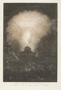 Vuurwerk bij de Engelenburcht door Francesco Piranesi