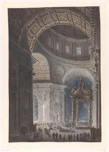 Verlichting van het Kruis in de Sint-Pietersbasiliek door Francesco Piranesi
